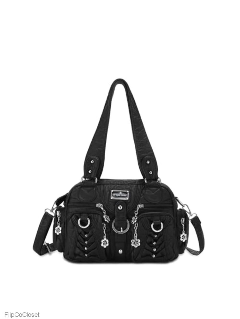 Vegan Leather Hobo Bag Crossbody Shoulder Purse Multi-Pocket